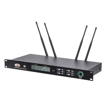 R-0334 UHF 2 Channel Metal Wireless Microphone with 4 Antennas