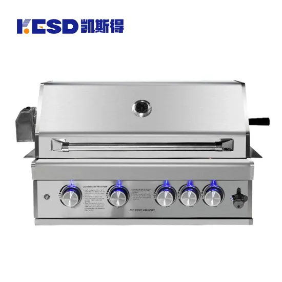 Commercial Built in Stainless Steel Easy to Clean Gas BBQ Grill Luxurious Barbecue Machine