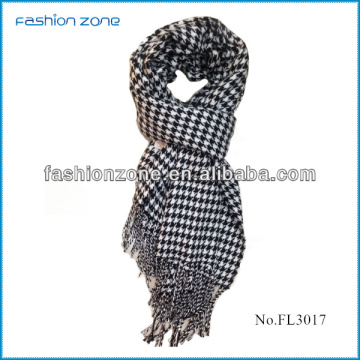 custom jacquard acrylic woven houndstooth scarf