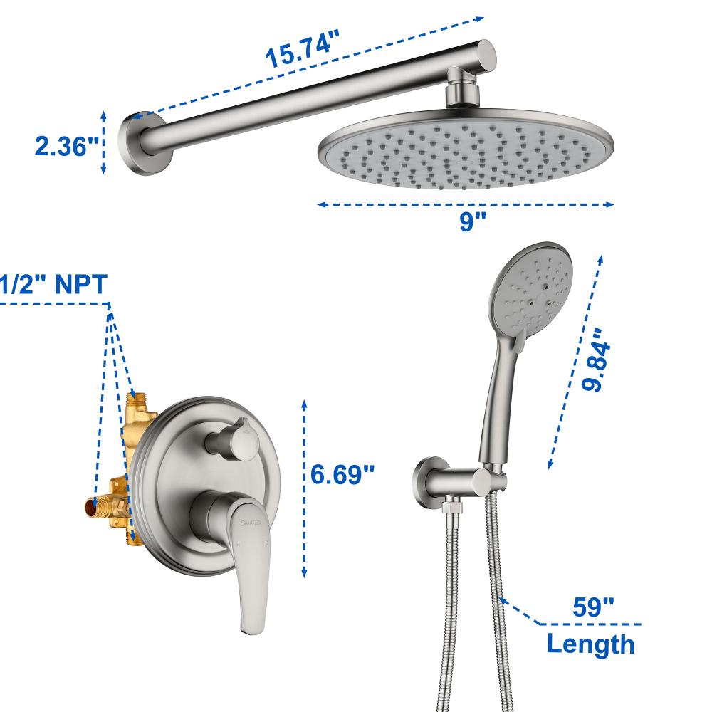 wall mount shower system 88040bn 9 6