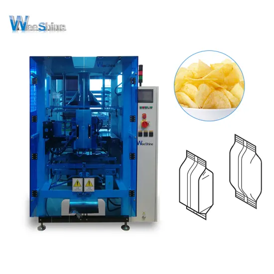 Servo Motor Gusset Quad Seal Chips Packaging Machine