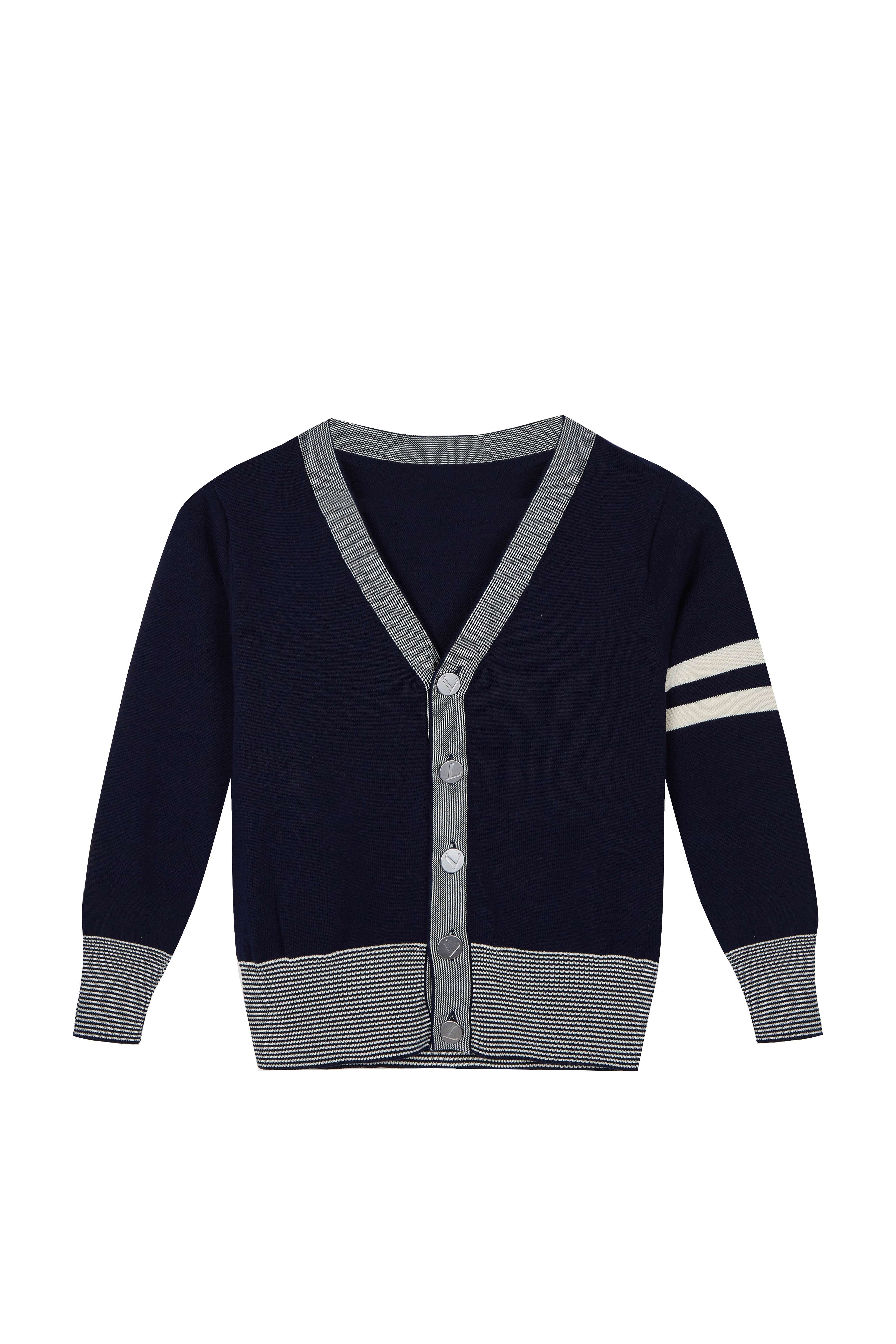 Boy's Sweater Casual Vest Cotton V-Neck School Uniform Button Cardigan