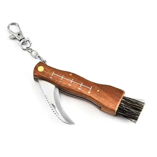 Folding Mushroom Harvest Knife with Wood Handle for Camping and Hunting