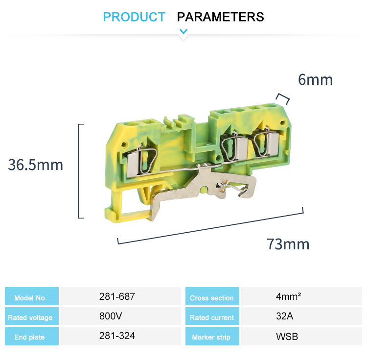 earthing din rail terminal 