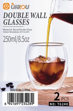 Lilayou 250ml double wall glass cup