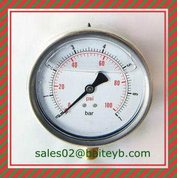 100mm(4.0")glycerin filled seismic stainless steel case pressure gauge,Manufacturer production