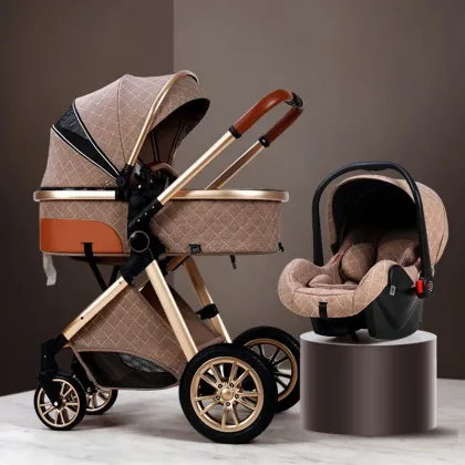 High-Quality Aluminum Frame 2-in-1 Baby Stroller with Landscape Design