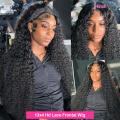 4x4 5x5 Water Wave Lace Wig Wig 13x4 13x6 HD Wigna Deep Deep Lazi Parrucche di capelli umani ricci per capelli neri Capelli umani