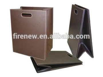 High Quality Faux Leather Magazine Basket Foldable