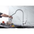 White 304-Stainless-Steel Pull Down Kitchen Faucet