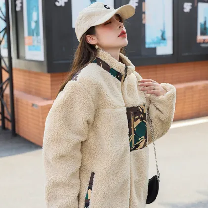 women's winter lamb wool coat