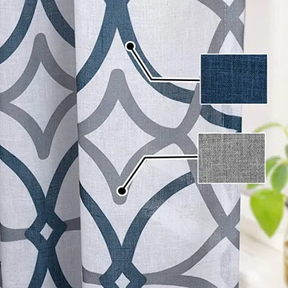 Polyester Linen 2 Panels Sheer Textured Flax Curtain