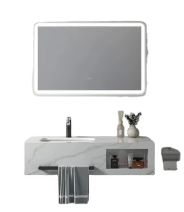 Best New Rock Slab Bathroom Cabinet with Sink for Hotels and Homes