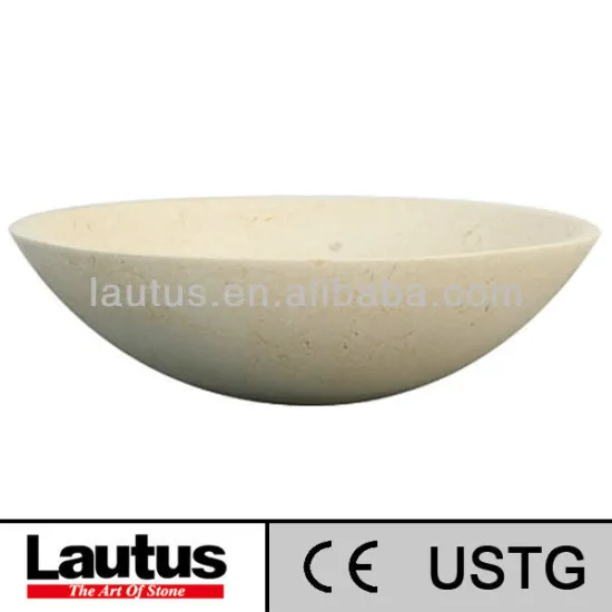 Marble bathroom vessel sink beige color