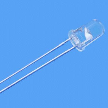 LED, 5mm, round with hyper red, 624nm, water clear, 30&deg, super bright, RoHS compliant