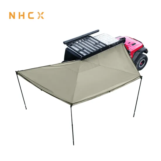 UV30+ NHCX 200 Degree Aluminum Outdoor Car Awning Tent - Retractable Rooftop Camp Car Side Awning