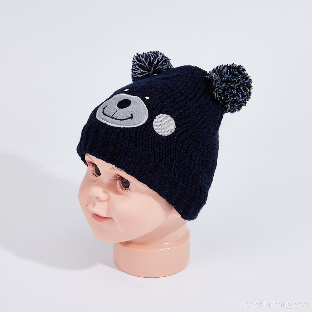 Beanie de malha para bebê para o inverno