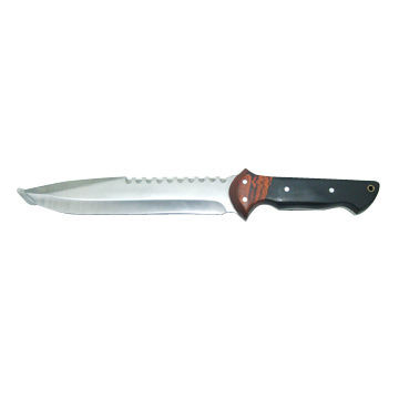 Hunting Knife with Color Wooden Handle, 5mm Thickness, and 352mm Size