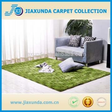 Green tufted microfiber carpet shaggy