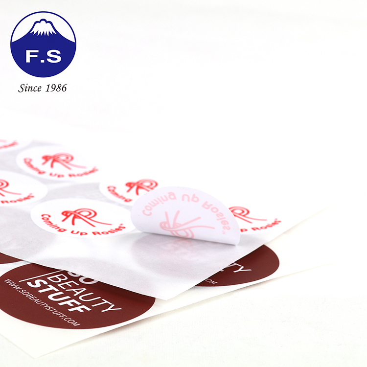 Round Shape Pvc Waterproof Sticker Paper Custom