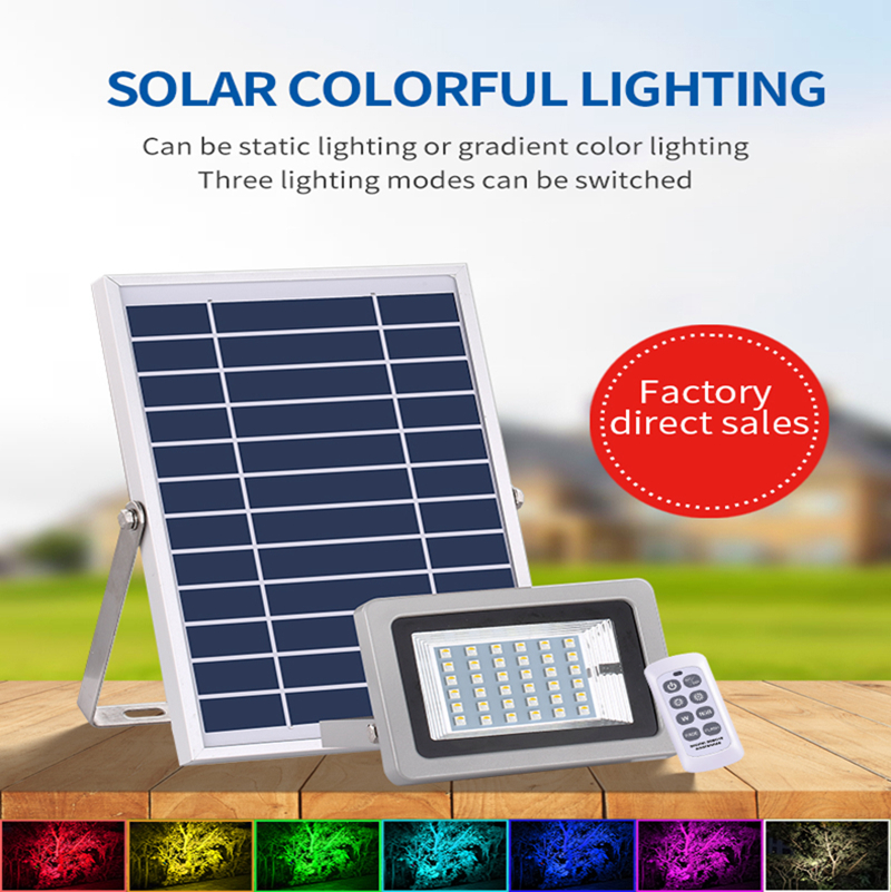 Color Changing Rgb Solar Flood Light