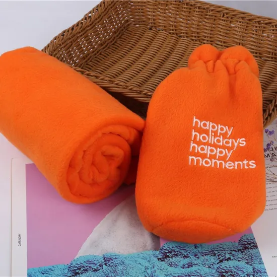 100%  Polyester  Embroidery  Polar  Fleece  Blanket  Portable  handheld  Blanket  Camping  Travel  Blanket