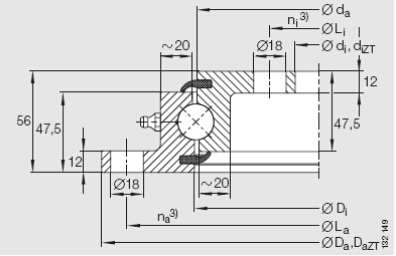 Single-row Slewing Bearing with Flange