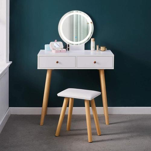 Makeup Dresser Dressing Table White Dressing Table with LED Lights Mirror Supplier