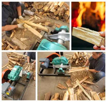 8 HP Diesel Wood Log Splitter - Double Knife Firewood Processor