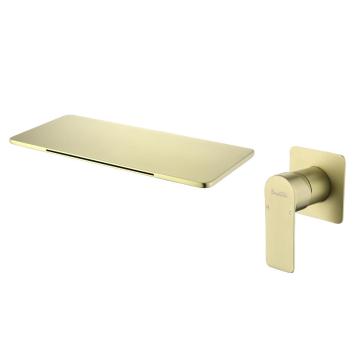 Brushed Gold Widespread Water Tub Spout Basin Faucet