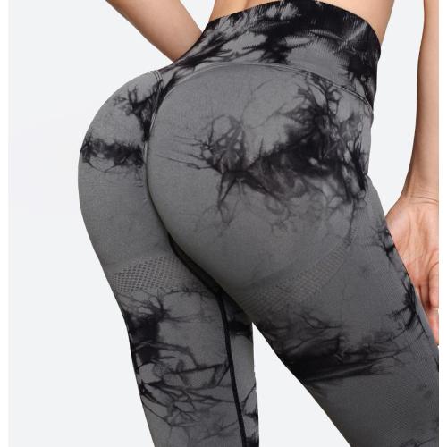 Tie-färgade sömlösa yogaleggings