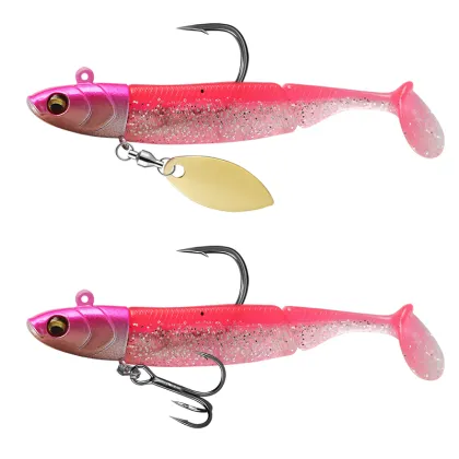 15g-20g Fishing Silicone Shad Bait Glitter Lead Head Jig Swimbait