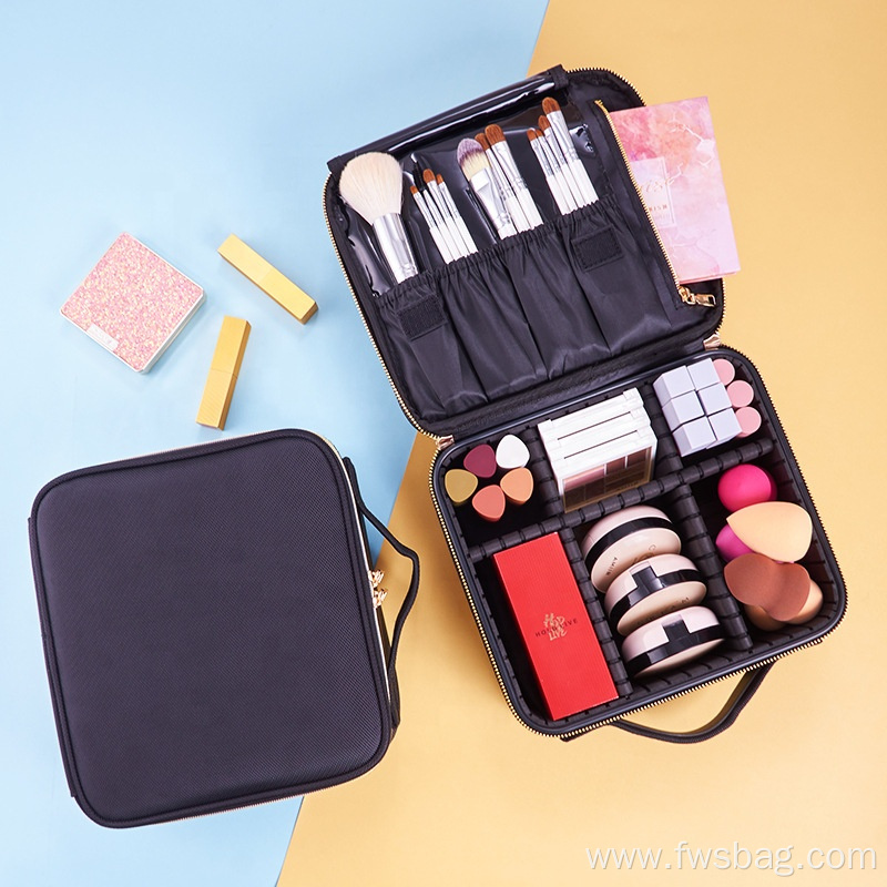 2022 New Beauty Makeup Brush Storage Case Luxury Makeup Bags Adjustable Dividers OEM ODM Waterproof Travel Makeup Bag