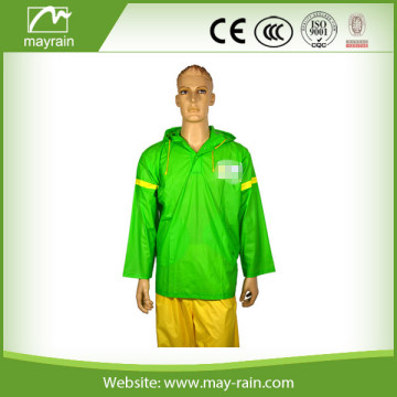 PVC green waterproof jacket promotional jacket