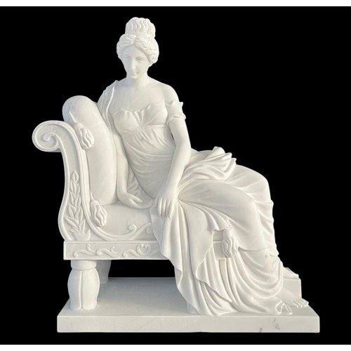 Marble Sentada Señora Estatua Elegante escultura de jardín