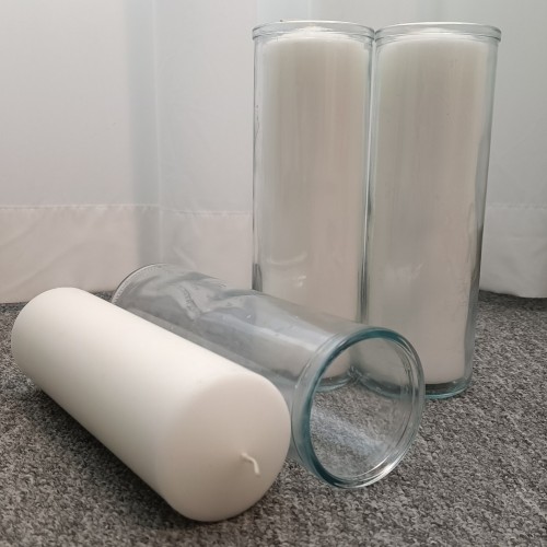 Wholesale White 7 Days Prayer Glass Candle Church