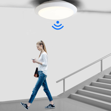 Rounded Flush Mount 16W LED LEAILE Lampu untuk Ruang Tamu, Kamar Tidur, Dapur, dan Lorong: Perlengkapan Lampu Sensor Gerakan P3302-MS