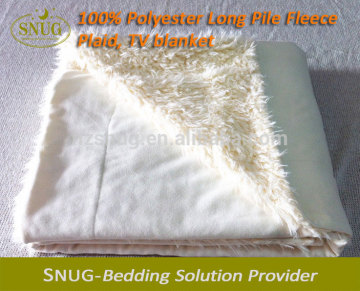 100% Polyester Long Pile Fleece Plaid, TV blanket