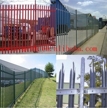 Top quality hot dipped galvanized steel palisade fence/fencing for sale