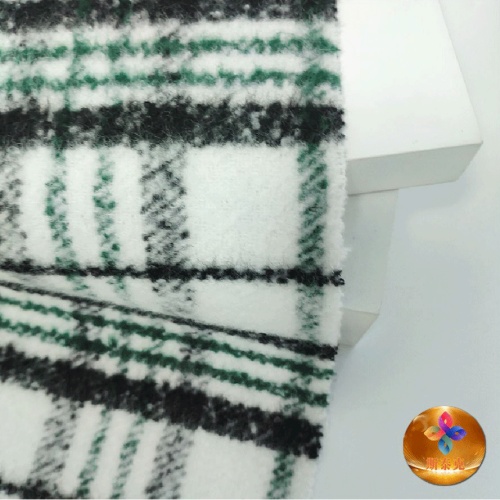 Tecido de lã escovado único tingido com grade de quintal