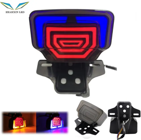 Hearxin Motorcycle LED Taillight with Integrated Indicator for 12V/24V