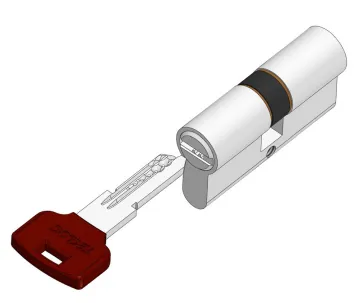 Dimple key brass cylinder lock double sided