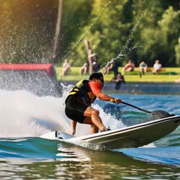 Hison Unisex Jet Surf Board für Ozeanwasser mit Glasfaserpaddel