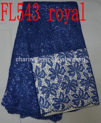 2015 new arrival cord African lace fabrics with sequins (FL543)high quality/best price/prompt delivery/in stock
