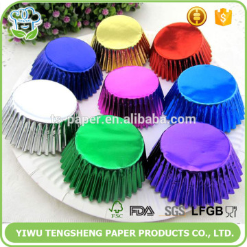 Pass FDA and LFGB certification Colorful colourfast aluminium foil cupcake liners/cupcake case