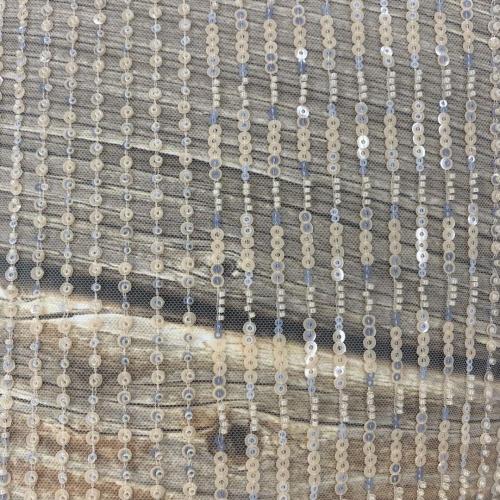 Erröten Pailletten Perlen Stickerei auf Poly Mesh Stoff