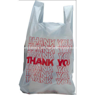 HDPE Smile Face Plastic T-Shirt Shopping Bag with Printing