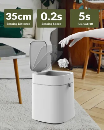 Smart Induction Trash Can: Waterproof Bathroom Waste Bin