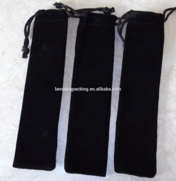 High Quality Drawstring Black Velvet Pen Pouch