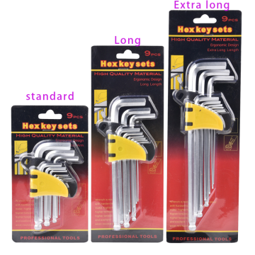 Custom Extra Long Arm Metric Inch SAE Ball End Manufacturer Universal Tools Set - 5/6/8mm Allen Wrenches Hex Key